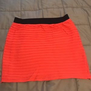 Forever21 coral ribbed stretchy formfit mini skirt